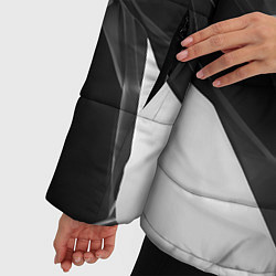 Куртка зимняя женская Осколки кристалла, тёмная абстракция, цвет: 3D-черный — фото 2