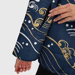 Куртка зимняя женская Японский узор волны, цвет: 3D-светло-серый — фото 2