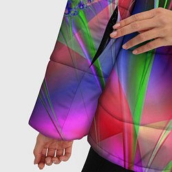 Куртка зимняя женская Фракталы нежных оттенков, цвет: 3D-светло-серый — фото 2