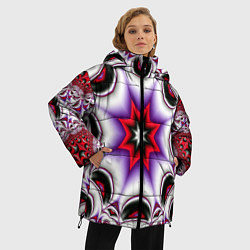 Куртка зимняя женская Грубый фрактальный узор, цвет: 3D-светло-серый — фото 2