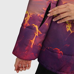 Куртка зимняя женская Закатное солнце в облаках, цвет: 3D-черный — фото 2