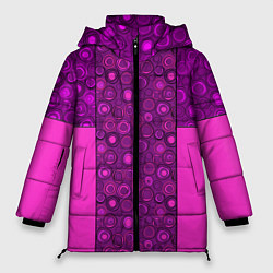 Куртка зимняя женская Розовый комбинированный неоновый узор, цвет: 3D-светло-серый