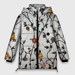 Куртка зимняя женская Каменные цветы, цвет: 3D-светло-серый