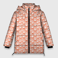 Куртка зимняя женская Череп и сердце, цвет: 3D-светло-серый