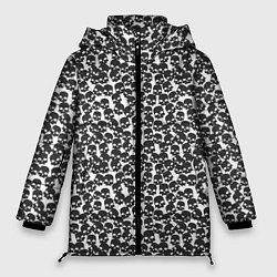 Куртка зимняя женская Череп мелкий, цвет: 3D-светло-серый