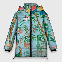 Куртка зимняя женская Райский сад в стиле gucci, цвет: 3D-красный