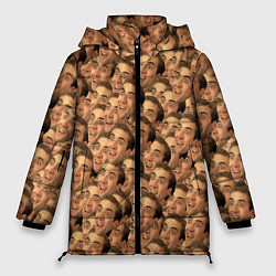 Куртка зимняя женская Николас Кейдж мем, цвет: 3D-черный