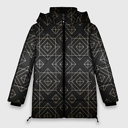 Куртка зимняя женская Black gold- Ромбы, цвет: 3D-светло-серый