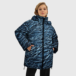 Куртка зимняя женская Текстура мятой бумаги, цвет: 3D-светло-серый — фото 2