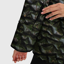 Куртка зимняя женская Неровная металлическая поверхность, цвет: 3D-красный — фото 2