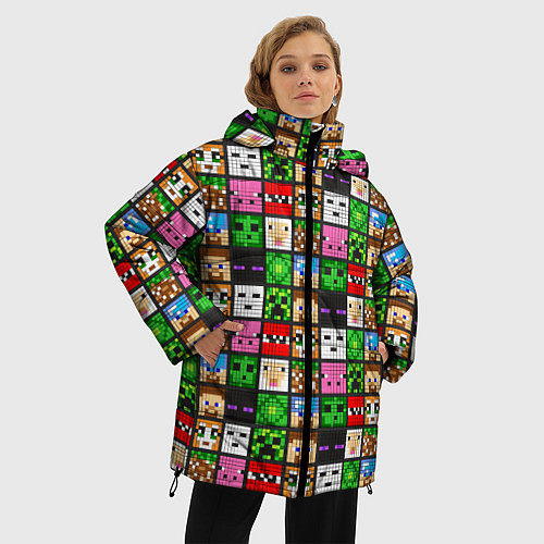 Женская зимняя куртка Minecraft - characters / 3D-Светло-серый – фото 3