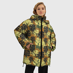 Куртка зимняя женская Милитари череп, цвет: 3D-черный — фото 2