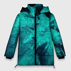 Куртка зимняя женская Текстура малахита, цвет: 3D-черный