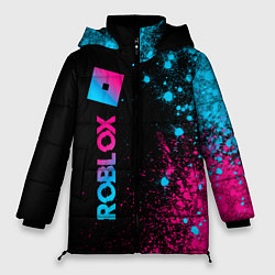 Куртка зимняя женская Roblox - neon gradient: по-вертикали, цвет: 3D-черный