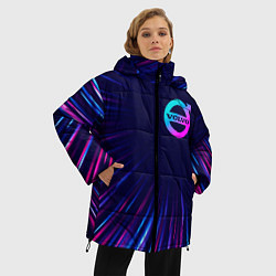 Куртка зимняя женская Volvo neon speed lines, цвет: 3D-черный — фото 2