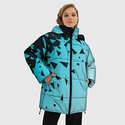 Куртка зимняя женская Осколки Абстракции, цвет: 3D-черный — фото 2