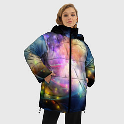 Куртка зимняя женская Светящиеся точки и дым, цвет: 3D-красный — фото 2