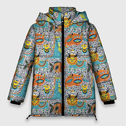 Куртка зимняя женская Фантастические животные, цвет: 3D-светло-серый
