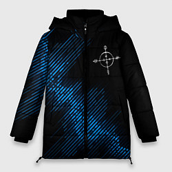 Куртка зимняя женская Megadeth звуковая волна, цвет: 3D-черный