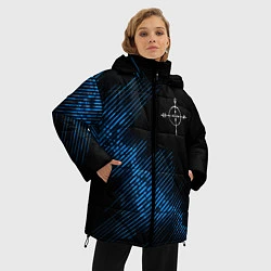 Куртка зимняя женская Megadeth звуковая волна, цвет: 3D-черный — фото 2