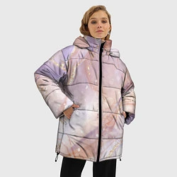 Куртка зимняя женская Бежевый с золотом мрамор, цвет: 3D-светло-серый — фото 2