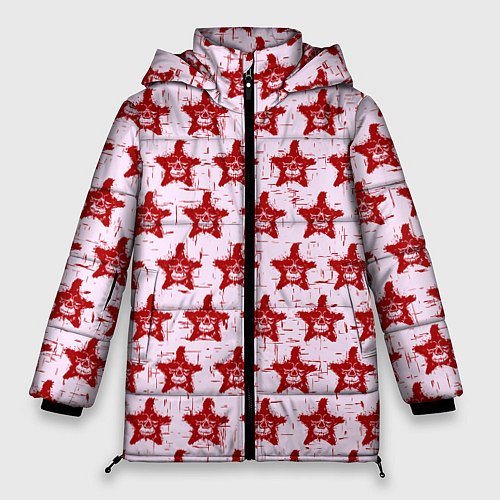Женская зимняя куртка Череп и звезда / 3D-Светло-серый – фото 1