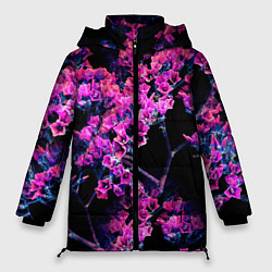 Куртка зимняя женская Цветочки арт, цвет: 3D-красный