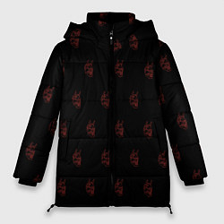 Куртка зимняя женская Маска японского демона, цвет: 3D-красный