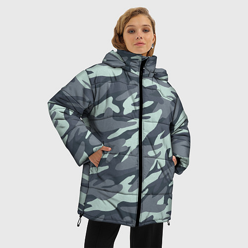 Женская зимняя куртка Узор камуфляж / 3D-Красный – фото 3