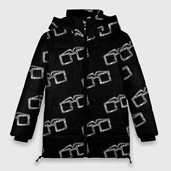 Куртка зимняя женская Модные очки черно-белый узор, цвет: 3D-светло-серый