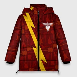 Куртка зимняя женская Bon Jovi гитары и молния, цвет: 3D-черный