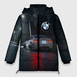 Куртка зимняя женская Крутая бэха на ночной трассе, цвет: 3D-черный
