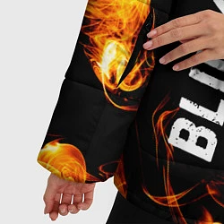 Куртка зимняя женская Blink 182 и пылающий огонь, цвет: 3D-черный — фото 2