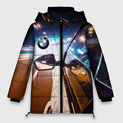 Куртка зимняя женская Бэха мчится по ночному городу, цвет: 3D-черный