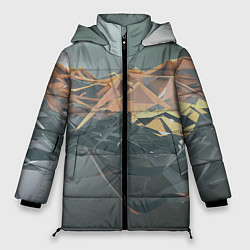 Куртка зимняя женская Абстрактное жидкое стекло, цвет: 3D-светло-серый