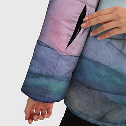 Куртка зимняя женская Горный пейзаж акварель, цвет: 3D-черный — фото 2