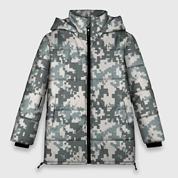 Куртка зимняя женская Камуфляж серый пиксель, цвет: 3D-светло-серый