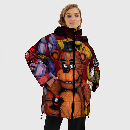 Женская зимняя куртка Пять ночей Фредди / 3D-Красный – фото 3