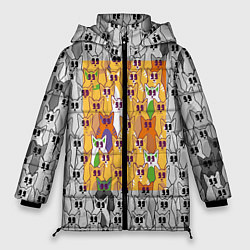 Женская зимняя куртка Котики в прямоугольнике