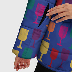 Куртка зимняя женская Цветные фужеры паттерн, цвет: 3D-красный — фото 2