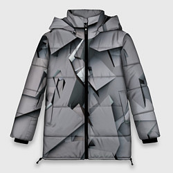 Куртка зимняя женская Металлическая хаотичная броня, цвет: 3D-светло-серый