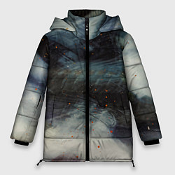 Куртка зимняя женская Туман и тьма в абстракции, цвет: 3D-светло-серый