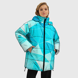 Куртка зимняя женская Легкие голубые блоки с градиентом, цвет: 3D-светло-серый — фото 2