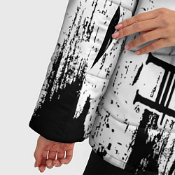 Куртка зимняя женская HIM и рок символ на светлом фоне, цвет: 3D-черный — фото 2
