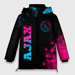 Женская зимняя куртка Ajax - neon gradient: надпись, символ