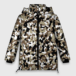 Куртка зимняя женская Камуфляж зимний лес - мелкий, цвет: 3D-черный