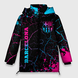 Женская зимняя куртка Barcelona - neon gradient: надпись, символ