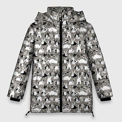 Куртка зимняя женская Кролики пятнистые, цвет: 3D-светло-серый