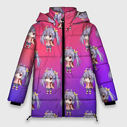 Куртка зимняя женская Узор с Рэнгэ - Деревенская глубинка, цвет: 3D-красный