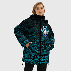 Куртка зимняя женская Знак черепа - Блич, цвет: 3D-светло-серый — фото 2